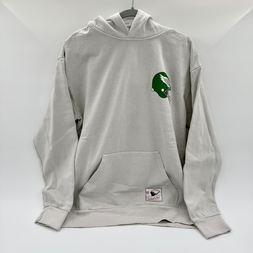 Mitchell & Ness Philadelphia Eagles Game Day Hoodie‎ Light Grey Mens L BMPH2400